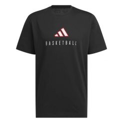 Koszulka adidas Worldwide Hoops Logo Performance Graphic. Czarne koszulki sportowe męskie Adidas, bez wzorów, bez kołnierzyka, bez ramiączek, do koszykówki. Za 224.00 zł.