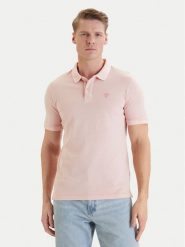 Guess Polo F6GP03 K9WF1 Pomarańczowy Slim Fit. Brązowe koszulki polo męskie Guess, m, z aplikacjami, z bawełny, bez ramiączek. Za 269.99 zł.