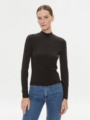 Calvin Klein Golf K20K206067 Czarny Slim Fit. Czarne bluzki damskie Calvin Klein, xs, bez wzorów, z bawełny, bez kołnierzyka, bez ramiączek. Za 219.99 zł.
