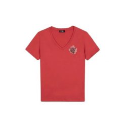 T-shirt damski TBS Namia. Czerwone t-shirty damskie TBS, xl, bez wzorów, z bawełny, eleganckie, bez kołnierzyka. Za 146.00 zł.