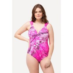 Damski Kostium kąpielowy skrzydła miękkie miseczki kokardka z recyklingu. Czerwone kostiumy jednoczęściowe damskie Ulla Popken, plus size, bez wzorów, z elastanu, sportowe, plus size, do pływania. Za 244.99 zł.