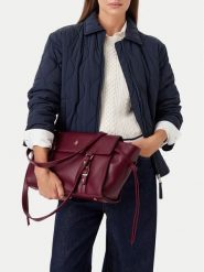 Beverly Hills Polo Club Torebka EO-BHPC-C-026-10 Bordowy. Czerwone torebki do ręki damskie Beverly Hills Polo Club, bez wzorów, ze skóry, bez dodatków. Za 299.99 zł.