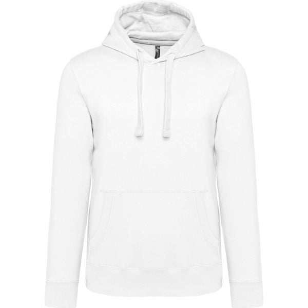 Bluza z kapturem Kariban. Białe bluzy męskie KARIBAN, s, bez wzorów, z bawełny, z kapturem. Za 189.50 zł.
