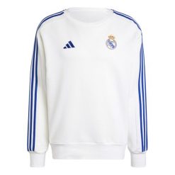 Bluza Real Madrid DNA 2024/25. Białe bluzy męskie Adidas, bez wzorów, z dresówki, bez kaptura. Za 269.95 zł.