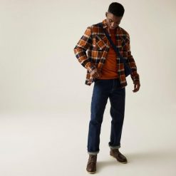 Koszula męska Spennith Shacket. Niebieskie koszule męskie Regatta, m, bez wzorów, sportowe, bez kołnierzyka, bez ramiączek. Za 119.99 zł.