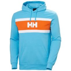 Bluza Helly Hansen Salt Cotton. Niebieskie bluzy męskie Helly Hansen, m, z aplikacjami, z bawełny, z kapturem. Za 425.35 zł.