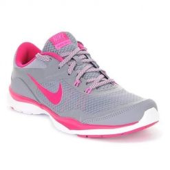Buty do chodzenia damskie Nike Wmns Flex Trainer 5. Szare obuwie sportowe damskie Nike, bez wzorów, z gumy, trekkingowe. Za 359.99 zł.