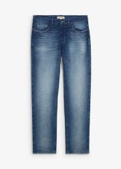 Dżinsy regular fit ze stretchem, prosta nogawka. Niebieskie jeansy męskie bonprix. Za 169.99 zł.