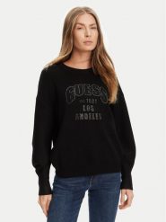 Guess Sweter W5YR26 Z26I2 Czarny Regular Fit. Czarne swetry damskie Guess, xxl, z aplikacjami, z wiskozy, bez kołnierzyka, bez ramiączek, bez kaptura. Za 299.99 zł.