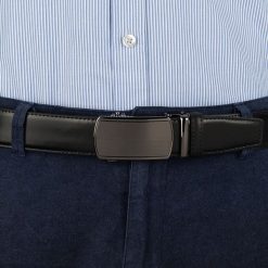 Pasek męski skórzany 3,5 cm klamra automatyczna Beltimore czarny 03-577 : Kolory - czarny, Rozmiar pasków - r.110-125 cm. Czarne paski damskie bez wzorów, ze skóry, wizytowe. Za 64.99 zł.