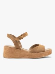 Rude sandały damskie. Brązowe sandały damskie Brawo sp. z o.o., bez wzorów, z materiału, bez obcasa, na obcasie, bez zapięcia. Za 379.99 zł.