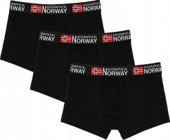 Bokserki dla mężczyzn Geographical Norway 3-pak. Czarne bokserki męskie Geographical Norway, m, bez wzorów, z bawełny. Za 79.00 zł.