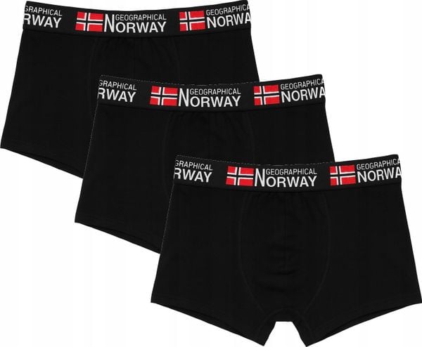 Bokserki dla mężczyzn Geographical Norway 3-pak. Czarne bokserki męskie Geographical Norway, m, bez wzorów, z bawełny. Za 79.00 zł.