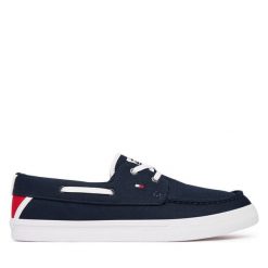 Tenisówki Tommy Hilfiger. Niebieskie trampki męskie Tommy Hilfiger, bez wzorów, bez zapięcia. Za 369.99 zł.