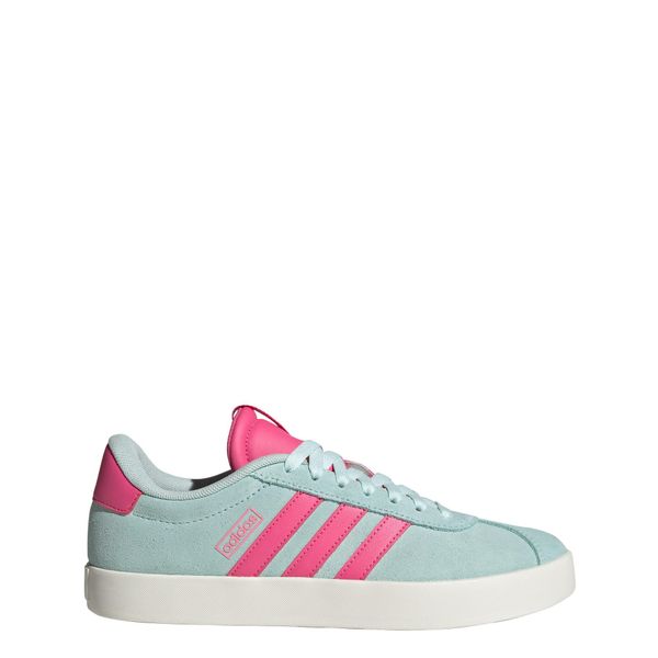 Buty VL Court 3.0. Czerwone obuwie sportowe damskie Adidas, bez wzorów, ze skóry, trekkingowe. Za 299.00 zł.
