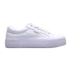 Buty Lee Cooper LCW-22-31-0884L białe. Białe trampki i tenisówki damskie bez wzorów, z gumy, bez zapięcia. Za 208.16 zł.