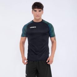 Męska Koszulka Treningowa Oddychająca 100% Poliester Czarny-Zielony Tiffany. Czarne koszulki sportowe męskie Legea, m, bez wzorów, z bawełny, bez kołnierzyka, bez ramiączek, do biegania. Za 148.00 zł.