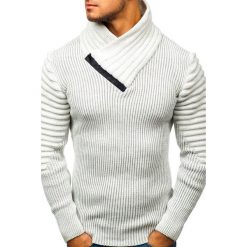 Męski sweter BERTON ECRU. Swetry przez głowę męskie Męski sweter BERTON ECRU, l, bez wzorów, bez kołnierzyka. W wyprzedaży za 69.00 zł.