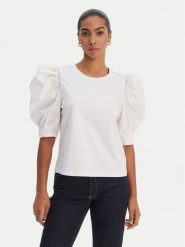 Fracomina Bluzka FR26ST3035J40101 Biały Regular Fit. Białe bluzki damskie Fracomina, m, bez wzorów, z bawełny, bez kołnierzyka, bez ramiączek. Za 329.99 zł.