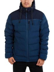 Kurtka uliczna męska Fundango Passat Padded. Niebieskie kurtki męskie Fundango, l, bez wzorów, z materiału, sportowe, z kapturem. Za 399.90 zł.