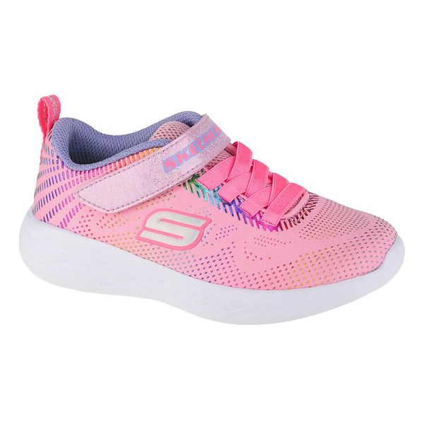 Buty sportowe dziewczęce, Go Run 600-Shimmer Speed. Czerwone buty sportowe dziewczęce Skechers, bez wzorów, bez zapięcia. Za 169.99 zł.