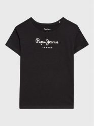 Pepe Jeans T-Shirt Wenda PG502960 Czarny Regular Fit. Czarne t-shirty i topy dla dziewczynek Pepe Jeans, bez wzorów, z bawełny, bez ramiączek. Za 59.99 zł.
