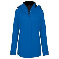 Parka dla kobiet Kariban. Niebieskie parki damskie KARIBAN, m, bez wzorów, z materiału, bez kaptura. Za 290.50 zł.
