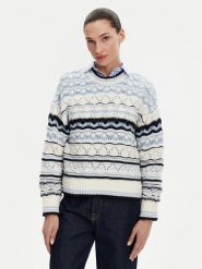 Barbour Sweter Eloise LKN1615MI11 Błękitny Relaxed Fit. Niebieskie swetry damskie Barbour, bez wzorów, z bawełny, bez kołnierzyka, bez ramiączek, bez kaptura. Za 339.99 zł.
