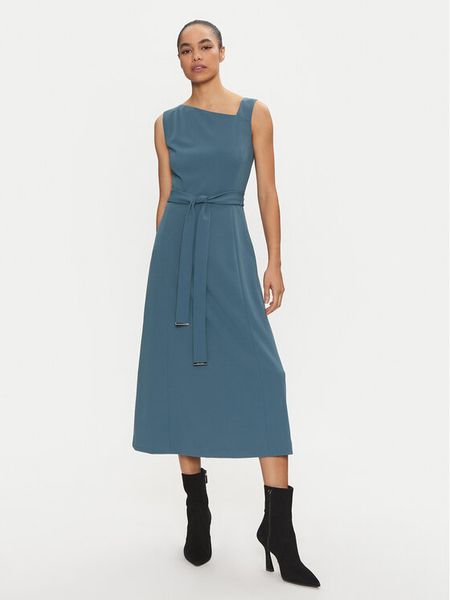 Calvin Klein Sukienka codzienna K20K207895 Zielony Regular Fit. Zielone sukienki damskie Calvin Klein, na co dzień, bez wzorów, z syntetyku, bez kołnierzyka, bez ramiączek, proste. Za 439.99 zł.