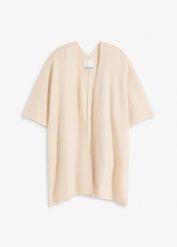 Dzianinowa peleryna oversize. Szare żakiety damskie bonprix, bez wzorów, z dzianiny. Za 129.99 zł.