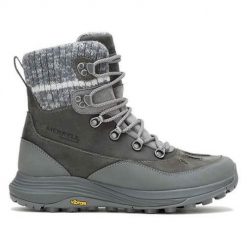 Buty do chodzenia damskie Merrell Siren 4 Thermo Mid Zip. Szare obuwie sportowe damskie Merrell, bez wzorów, z gumy, trekkingowe. Za 913.00 zł.