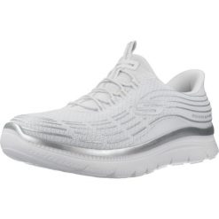 Buty SKECHERS PLUS SOFT LUSTER Biały. Białe obuwie sportowe damskie Skechers, trekkingowe. Za 407.99 zł.