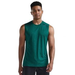 Tank top 2XU Motion. Czarne t-shirty męskie 2XU, m, bez wzorów, z materiału, bez kołnierzyka. Za 261.50 zł.