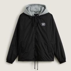 Kurtka Vans Riley Coach Jkt Czarna. Czarne kurtki męskie Vans, bez wzorów, bez kaptura. Za 401.85 zł.