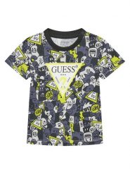 Guess T-Shirt N5YI04 K8HM4 Szary Regular Fit. Szare t-shirty dla chłopców Guess, z aplikacjami, z bawełny, bez ramiączek. Za 69.99 zł.