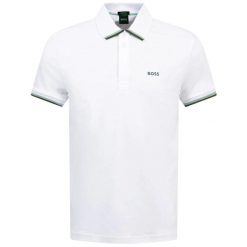 Polo BOSS Paddy Lux BIANCO (50538185-100). Białe koszulki polo męskie Boss, m, bez wzorów, sportowe, bez ramiączek. Za 329.00 zł.