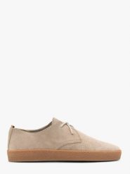 Welurowe półbuty męskie w stylu casual. Brązowe półbuty na co dzień męskie Ryłko, ze skóry, casualowe, bez zapięcia. W wyprzedaży za 229.99 zł.