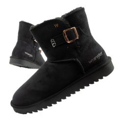 Buty zimowe botki za kostkę damskie Wrangler Elsa ocieplane. Czarne botki damskie Wrangler, na zimę, z jeansu, za kostkę, bez obcasa, bez zapięcia. Za 249.00 zł.