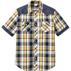 Koszula z krótkim rękawem Regular Fit bonprix żółty w kratę. Koszule męskie marki Giacomo Conti. Za 32.99 zł.