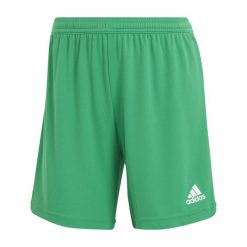 Damskie krótkie spodenki adidas zielone. Zielone szorty sportowe damskie Adidas, l, bez wzorów, z materiału, sportowe, do biegania. Za 90.55 zł.