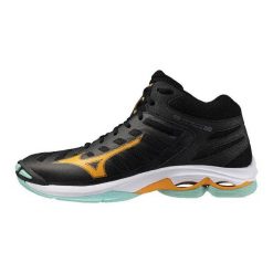 Buty halowe Mizuno Wave Voltage Mid. Czarne buty sportowe męskie Mizuno, bez zapięcia, do siatkówki, mizuno wave. Za 453.85 zł.