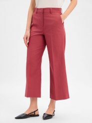 Weekend Max Mara Spodnie z lnem Kobiety Bawełna czerwony, 38. Czerwone spodnie materiałowe damskie Weekend Max Mara, s, bez wzorów, z bawełny, z podwyższonym stanem. Za 749.95 zł.
