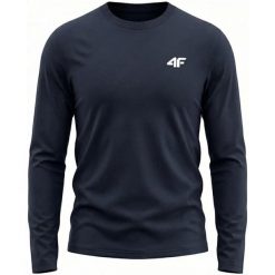 Koszulka męska 4F Longsleeve. Niebieskie bluzki z długim rękawem męskie 4f, m, bez wzorów, z bawełny, klasyczne, bez kołnierzyka. Za 59.99 zł.
