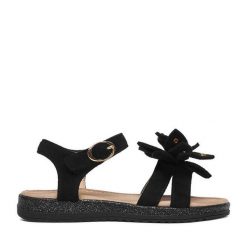 Sandały Nelli Blu. Czarne sandały dziewczęce Nelli Blu, bez zapięcia. Za 89.99 zł.
