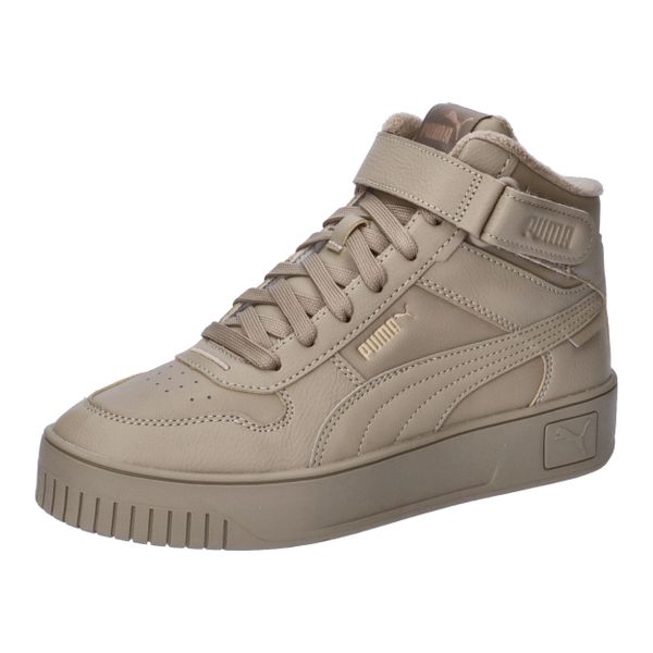 Buty damskie Puma Carina Street Mid WTR. Brązowe obuwie sportowe damskie Puma, bez wzorów, z materiału, do koszykówki. Za 279.00 zł.
