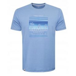 Koszulka Męska (T-Shirt) - Pako Jeans - Nadruk, Niebieska. Niebieskie t-shirty męskie Pako Jeans, l, bez wzorów, z bawełny, casualowe, bez kołnierzyka. Za 69.00 zł.
