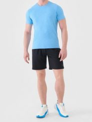 Spodenki treningowe szybkoschnące męskie 4F 4FWSS26TFSHM1277. Zielone krótkie spodenki sportowe męskie 4f, m, bez wzorów, z elastanu, na fitness i siłownię. Za 80.99 zł.