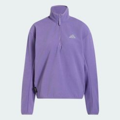Polarowa bluza ADI365 Running Essentials Winterized z suwakiem do połowy. Czerwone bluzy damskie Adidas, m, bez wzorów, z materiału, bez kaptura, do biegania, climawarm (adidas). Za 299.00 zł.
