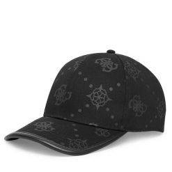 Czapka z daszkiem Guess. Czarne czapki i kapelusze damskie Guess, z aplikacjami. Za 159.99 zł.