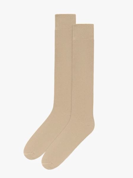 Długie beżowe skarpetki z bawełny. Brązowe skarpety damskie Ryłko, bez wzorów, z bawełny. Za 34.99 zł.